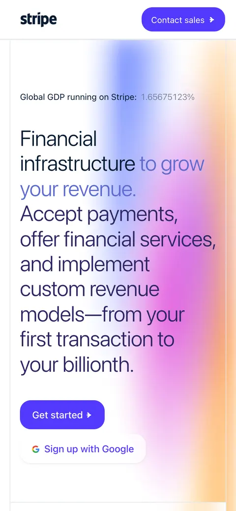 stripe.com cloned on mobile
